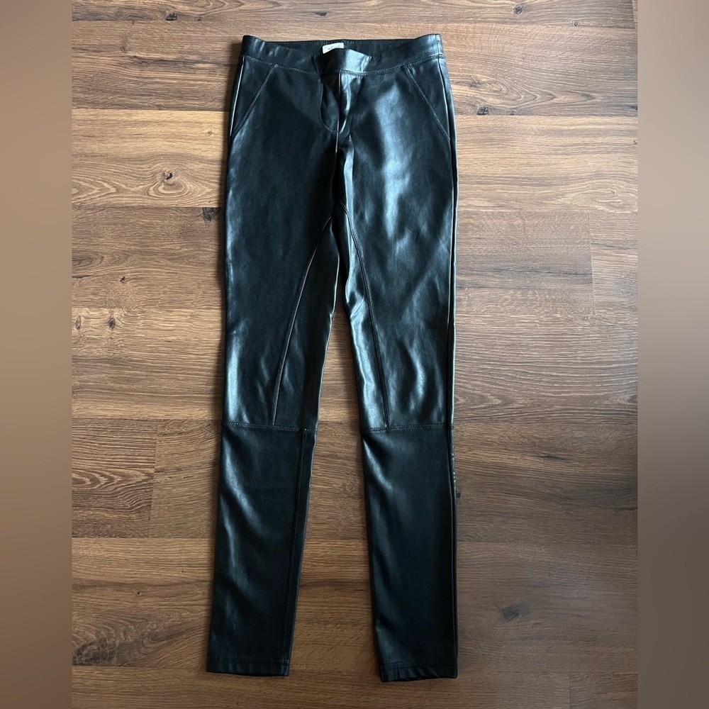 Wilfred Black Leather Moto Leggings